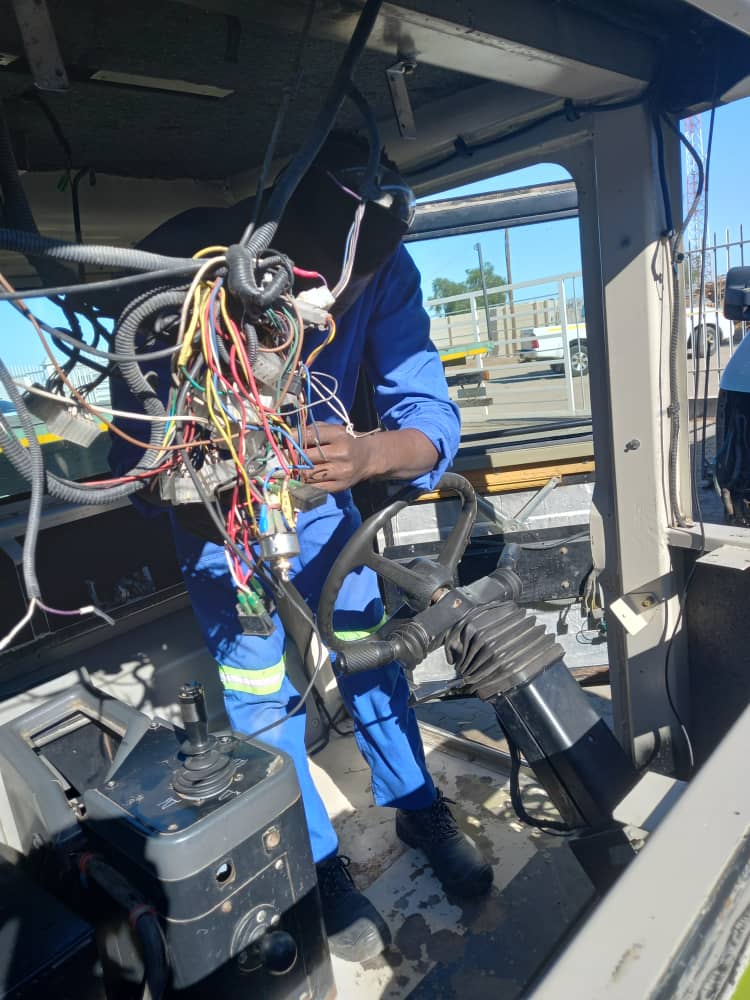 Technician repairing real air-conditioning and refrigeration equipment